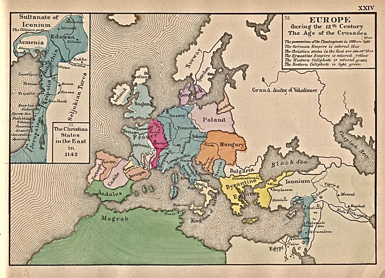 Map of 12th century Europe